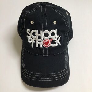 School of Rock Hat Music Education Guitar Black Strapback Adjusts Cotton Cap